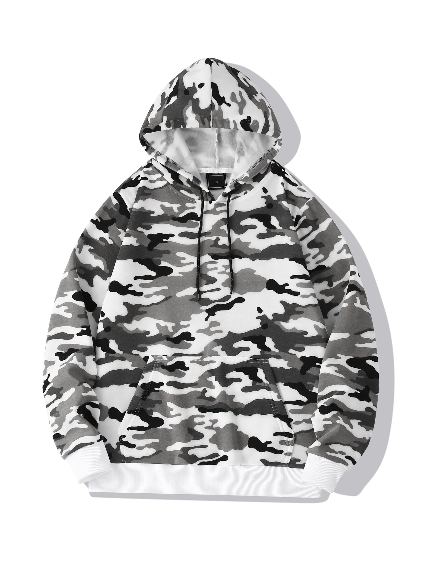 [Camouflage Sweatshirt] Autumn Winter Hooded Men's Camouflage Loose Pullover Fleece Sweatshirt | Fleece, Hooded