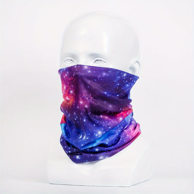 QUALICOS Seamless Sports Scarf - Versatile Neck Gaiter, Headband & Wristband with Vibrant for galaxy & Starry Night Patterns, Unisex All-Season Outdoor Gear for Hiking, Cycling & Fitness, Hiking Accessory, Stylish Headgear, D
