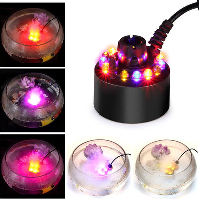 12 LED Ultrasonic Mist Maker Fogger Water Fountain Pond Atomizer Air Humidifier