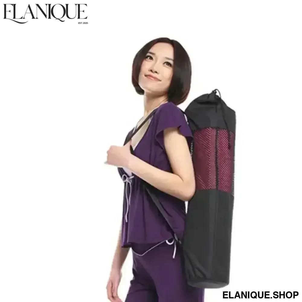 1 PCS Yoga Mat Bag Exercise Fitness Carrier Nylon Mesh Center Adjustable Strap Pilates Fitness Body Building Sports Equipment - Elanique