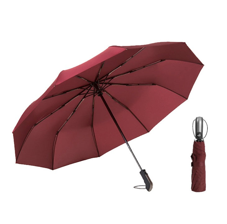 Wind Resistant Folding Automatic Umbrella Rain Women Auto Luxury Big Windproof Umbrellas Rain For Men Black Coating 10K Parasol