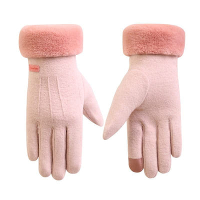 Cashmere full finger gloves women