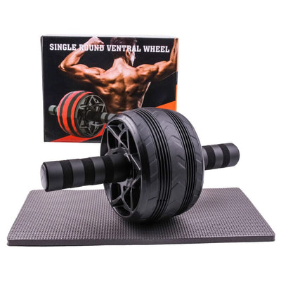 Home Fitness Equipment Double-wheeled Abdominal Abdomen Thin Abdomen Men And Women Leg Exercise Mute Roller - Elanique