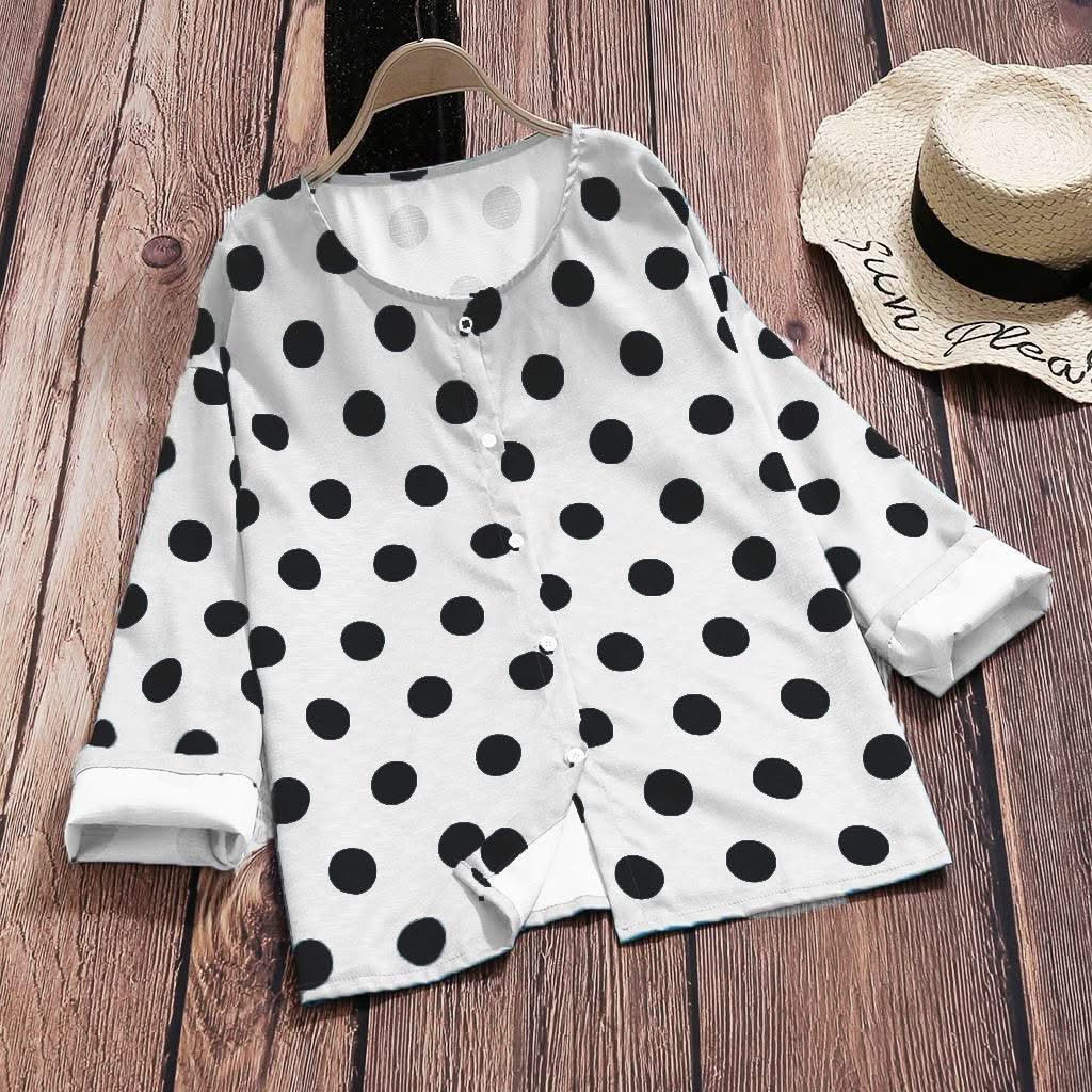 Women Polka Dot Beach Dress - Elanique