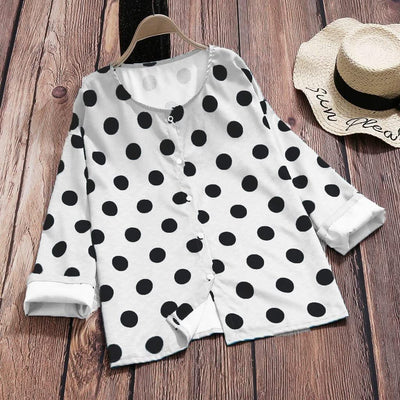 Women Polka Dot Beach Dress - Elanique