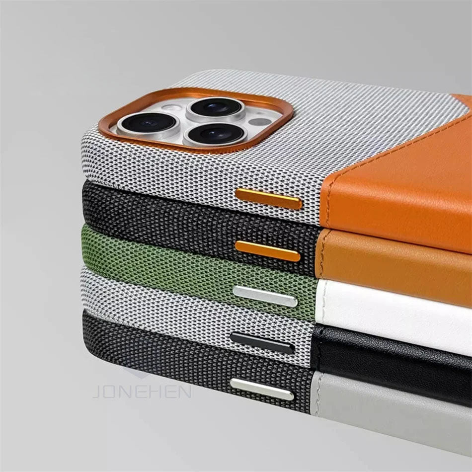 Magnetic Leather Card Holder Case for iPhone
