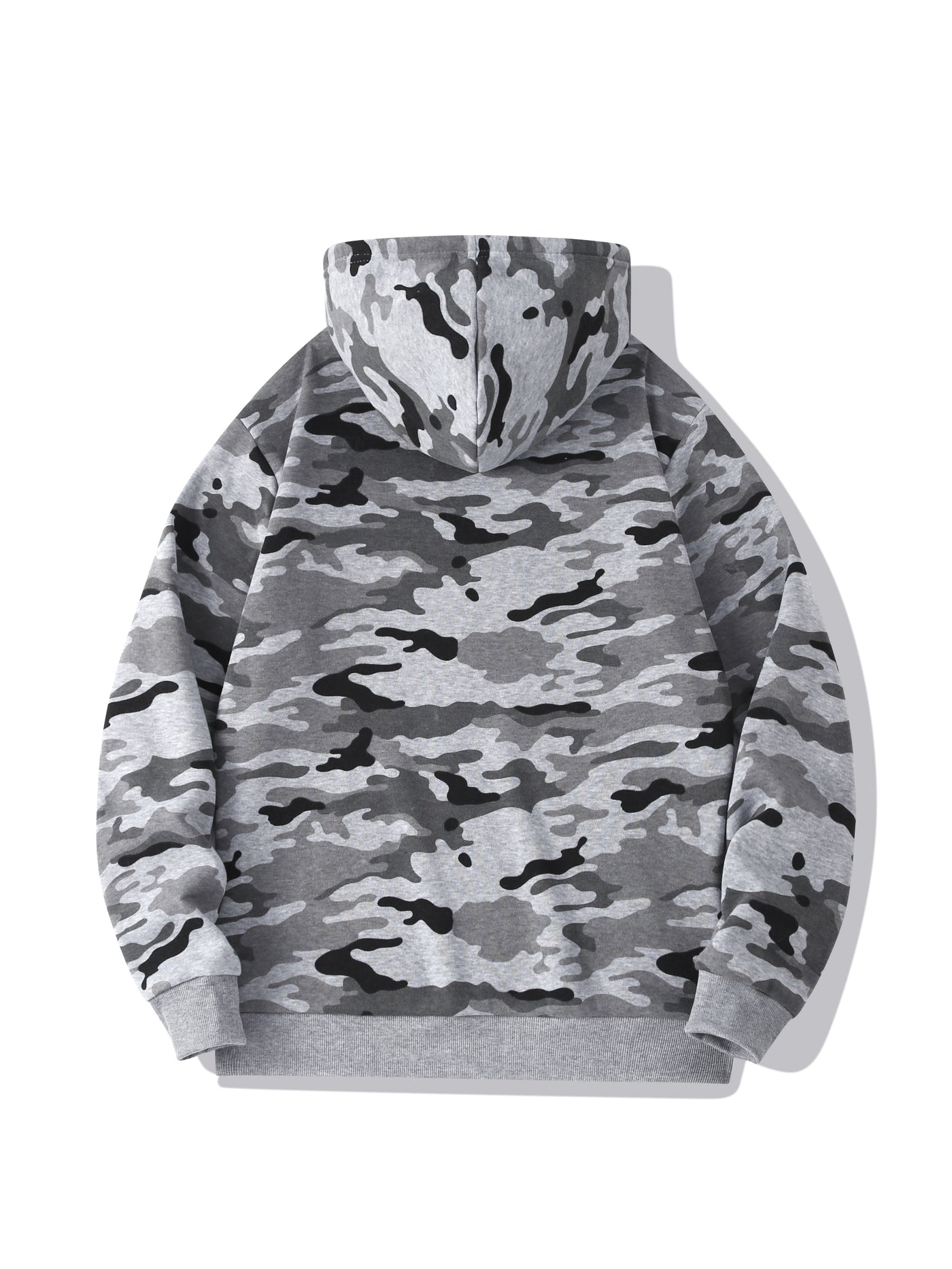 [Camouflage Sweatshirt] Autumn Winter Hooded Men's Camouflage Loose Pullover Fleece Sweatshirt | Fleece, Hooded