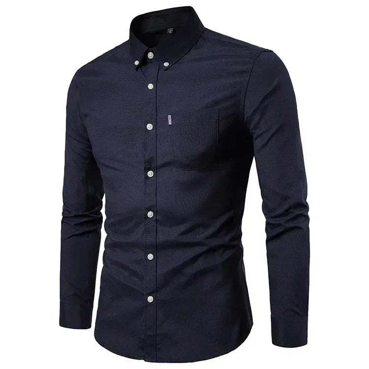 Men s shirts korean slim long sleeve