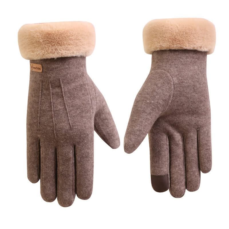 Cashmere full finger gloves women
