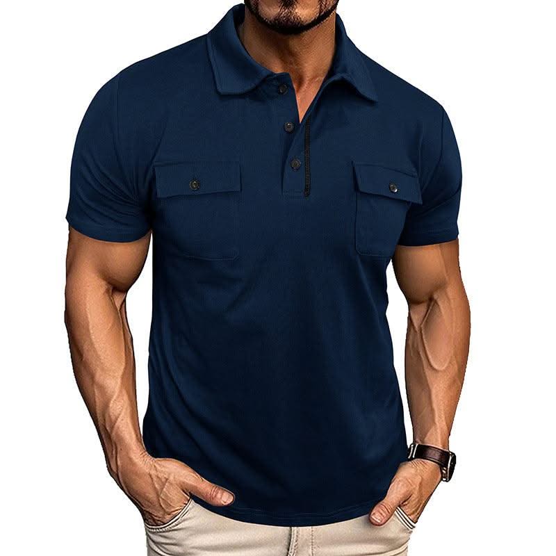 Summer Polo Shirt With Pockets For Men - Elanique