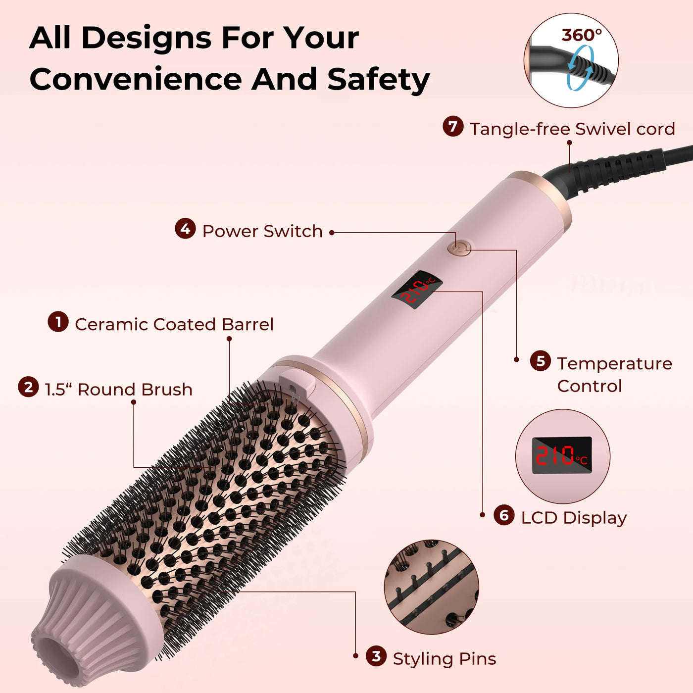 Ceramic Hair Curler Brush