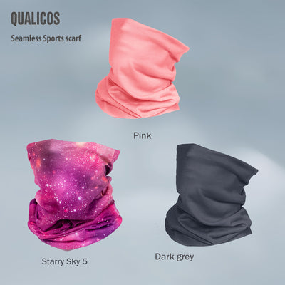 QUALICOS Seamless Sports Scarf - Versatile Neck Gaiter, Headband & Wristband with Vibrant for galaxy & Starry Night Patterns, Unisex All-Season Outdoor Gear for Hiking, Cycling & Fitness, Hiking Accessory, Stylish Headgear, D