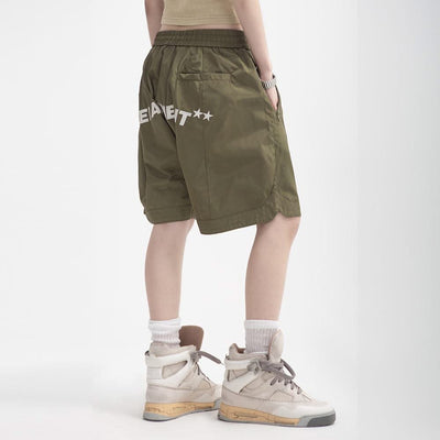 Embroidered Letters Basketball Shorts Men