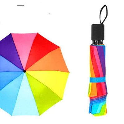 Big Size Rainbow Umbrella For Women Cute Windproof - Elanique