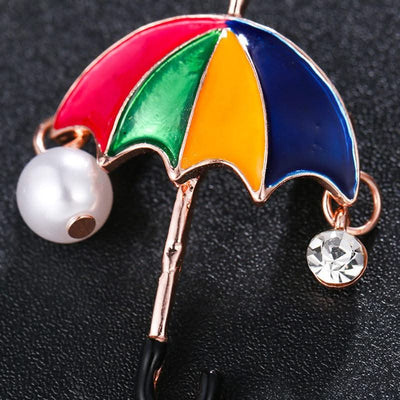 High-end umbrella brooch for women