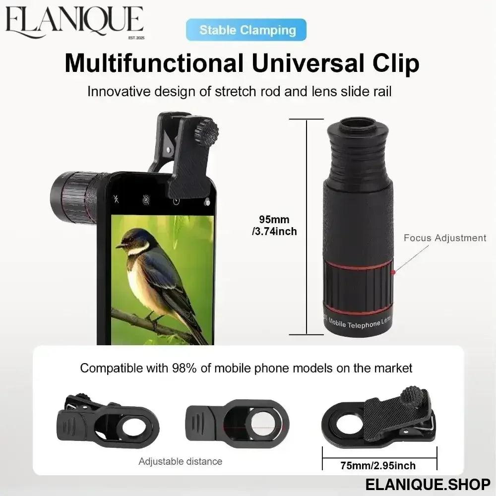 32X Telephoto Lens for Smartphone - HD Optical Zoom with Tripod - Elanique
