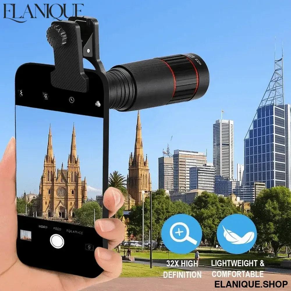 32X Telephoto Lens for Smartphone - HD Optical Zoom with Tripod - Elanique