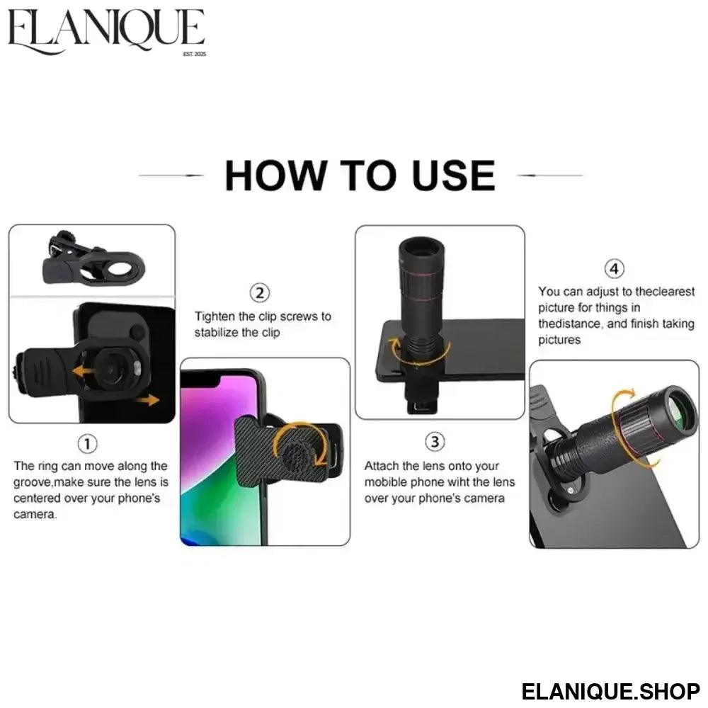 32X Telephoto Lens for Smartphone - HD Optical Zoom with Tripod - Elanique
