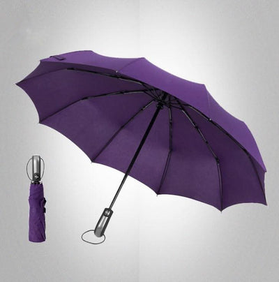 Wind Resistant Folding Automatic Umbrella Rain Women Auto Luxury Big Windproof Umbrellas Rain For Men Black Coating 10K Parasol - Elanique