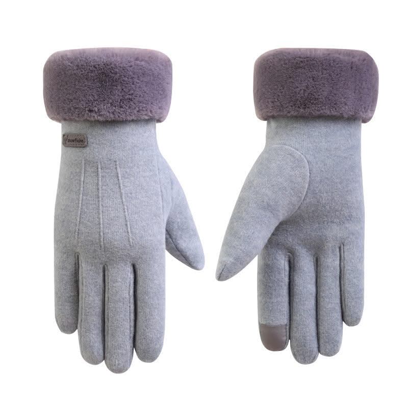 Cashmere full finger gloves women
