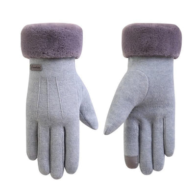 Cashmere full finger gloves women