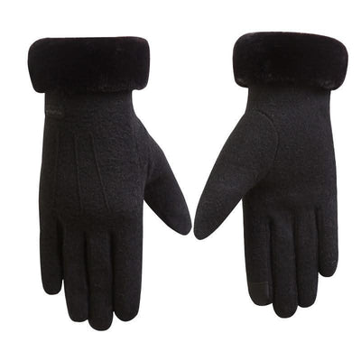 Cashmere full finger gloves women
