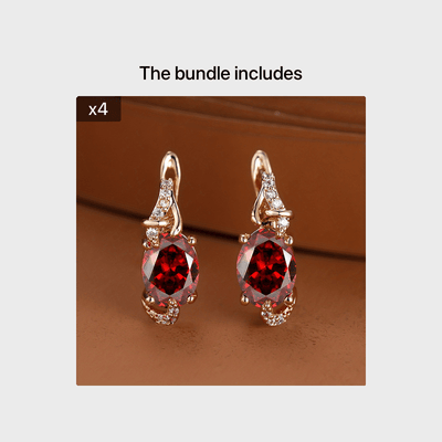 18K Gold Plated Blue Stone Stud Earrings Trendy Women Round Oval Cut White Blue Red Pink Stone Drop Earrings Anniversary Claw Earrings Jewelry