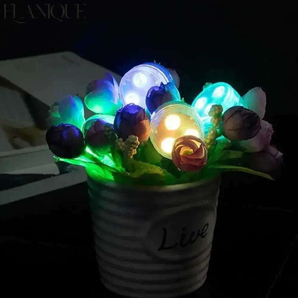 3LEDs Underwater RGB Submersible Lights with Battery Waterproof Swimming Pool Night Atmosphere Lamp Decor Wedding Party - Elanique