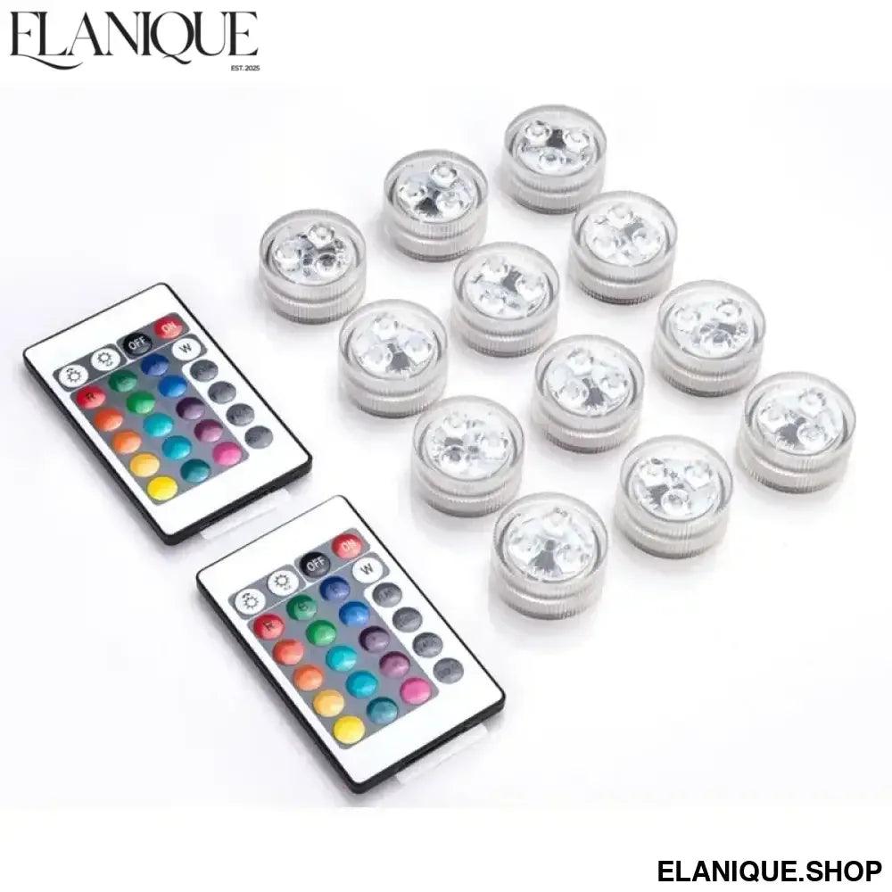 3LEDs Underwater RGB Submersible Lights with Battery Waterproof Swimming Pool Night Atmosphere Lamp Decor Wedding Party - Elanique
