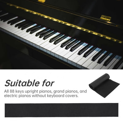 125x15.5cm/49.2x6.1inch PU Leather Black Piano Keyboard Dust Cover for 88 Keys Upright Pianos / Grand Pianos / Electric Pianos