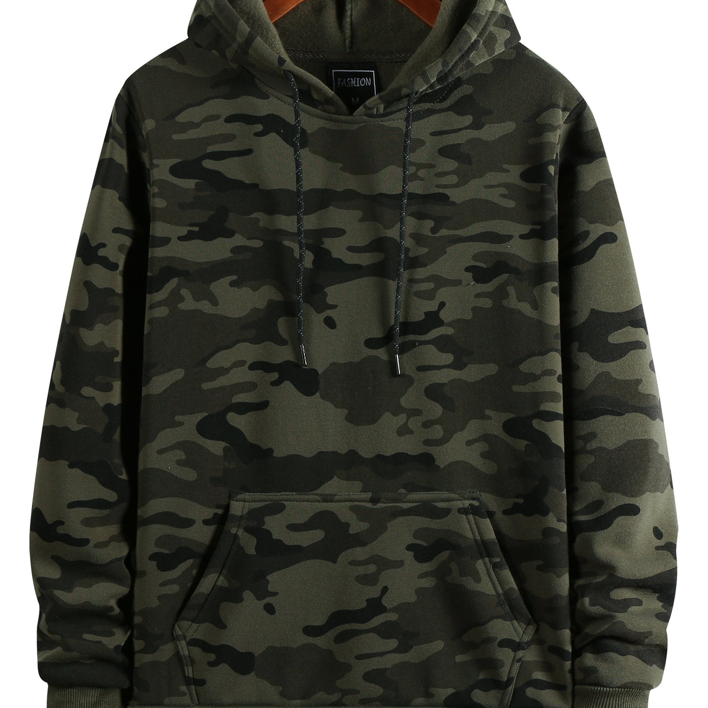 [Camouflage Sweatshirt] Autumn Winter Hooded Men's Camouflage Loose Pullover Fleece Sweatshirt | Fleece, Hooded