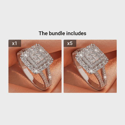 Large multi row white Synthetic Zirconia, fashionable, stylish, and atmospheric. Couples, lovers, gifts, wedding rings, Holiday Accessories, Couple Jewelry, Elegant Rings, Stylish Jewelry, Plated Rings, Highquality Finish, St