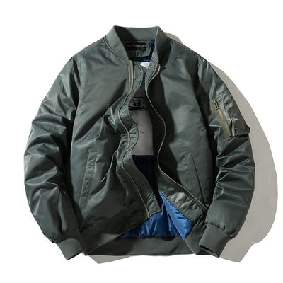 Solid Pilot Jackets Men Military Flight Baseball - Elanique
