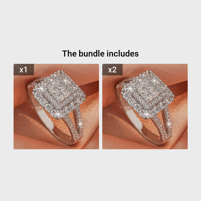 Large multi row white Synthetic Zirconia, fashionable, stylish, and atmospheric. Couples, lovers, gifts, wedding rings, Holiday Accessories, Couple Jewelry, Elegant Rings, Stylish Jewelry, Plated Rings, Highquality Finish, St