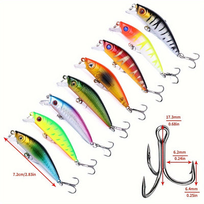 [56pcs Fishing Lures Kit] 56pcs Fishing Lures Kit | Crankbait Tackle Minnow Popper Pencil Swimbaits Hook Hard Baits Set for Pike Carp Bass Freshwater Saltwater | Christmas Gift for Man