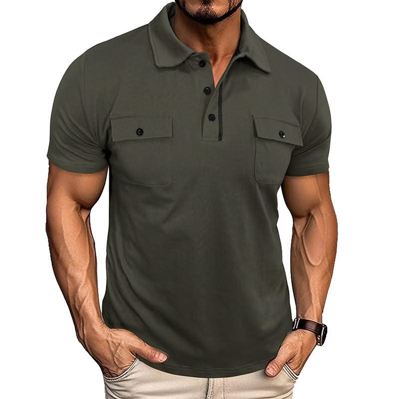 Summer Polo Shirt With Pockets For Men - Elanique