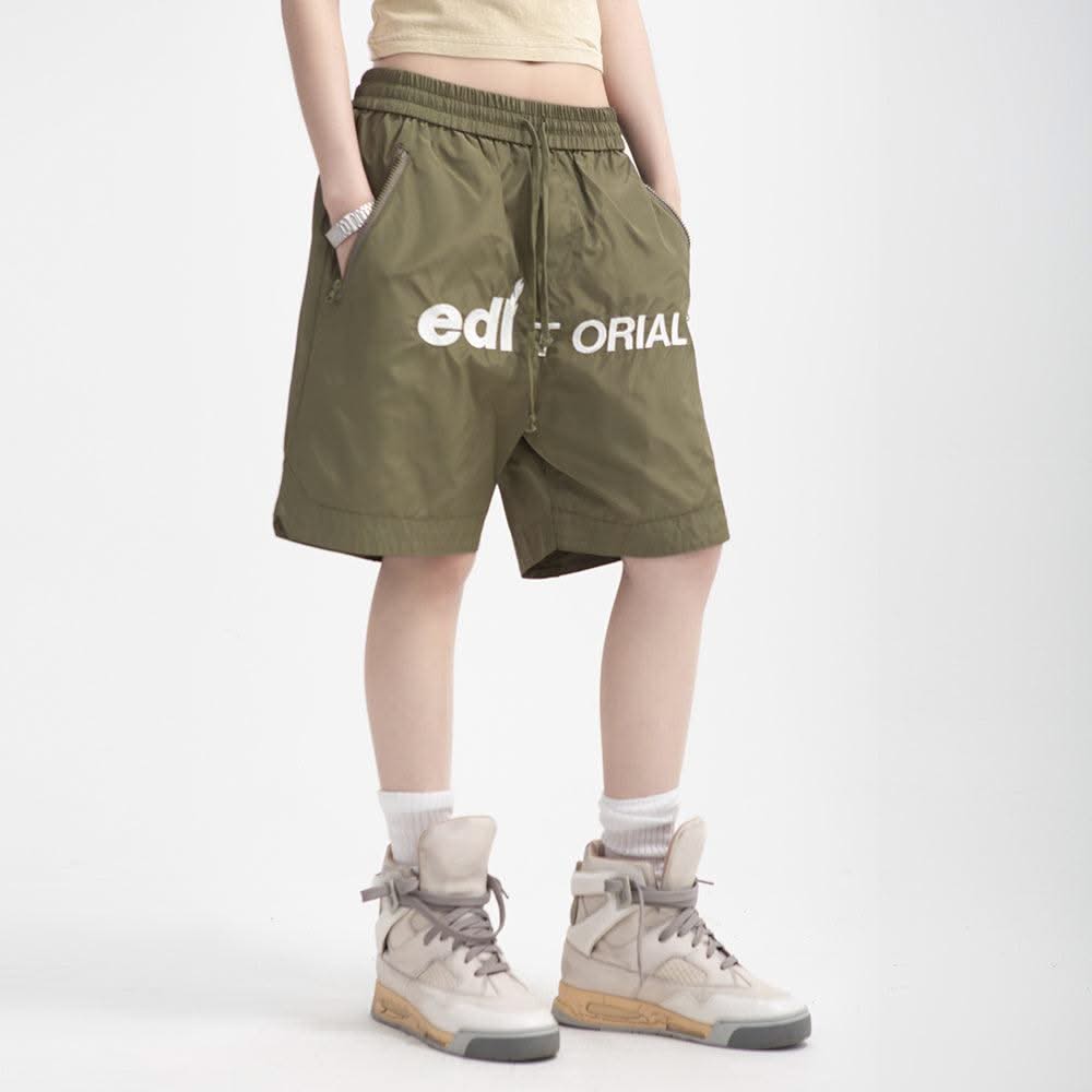 Embroidered Letters Basketball Shorts Men