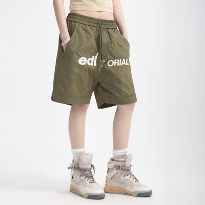 Embroidered Letters Basketball Shorts Men