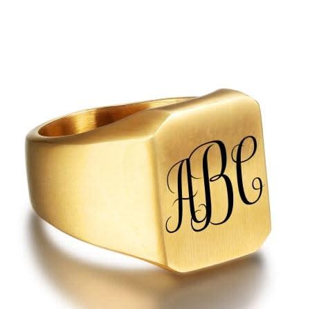 Custom Stainless Steel Fashion Burn Ring For Men Custom Accessories Party Jewelry Father's Day Gift - Elanique