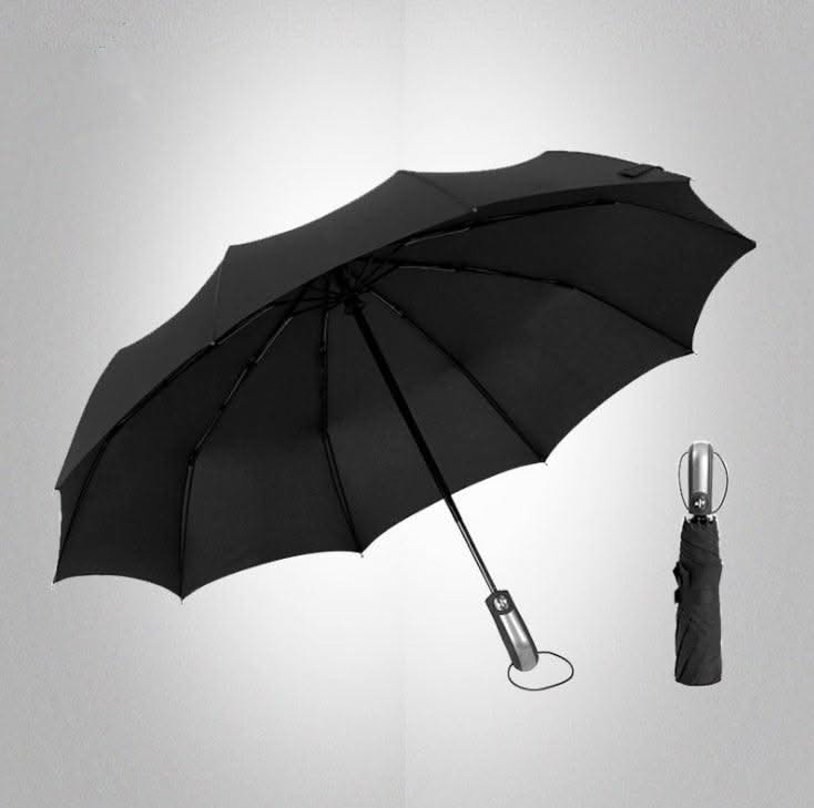 Wind Resistant Folding Automatic Umbrella Rain Women Auto Luxury Big Windproof Umbrellas Rain For Men Black Coating 10K Parasol - Elanique