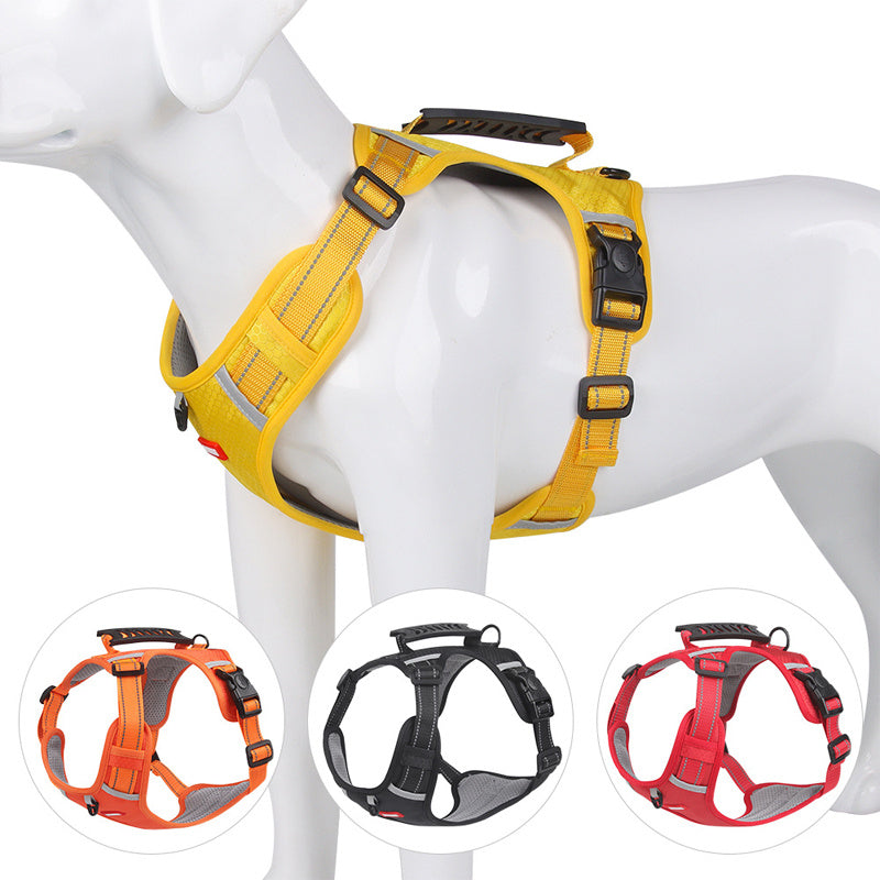 [No-Pull Pet Harness] Soft Padded Adjustable No-Pull Pet Harness | for Dogs and Cats, Large Breeds, Easy Control Handle, Prevents Choking and Pulling, Comfortable and Secure Fit
