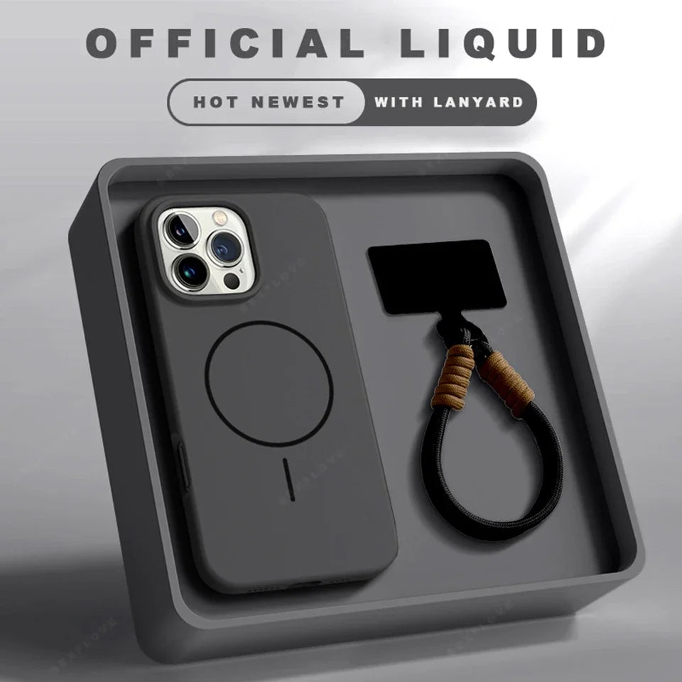 Magnetic Phone Case with Lanyard Strap