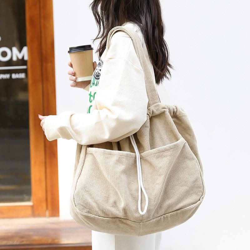 Drawstring Multi-pocket Handbag Women