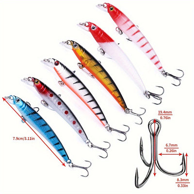 [56pcs Fishing Lures Kit] 56pcs Fishing Lures Kit | Crankbait Tackle Minnow Popper Pencil Swimbaits Hook Hard Baits Set for Pike Carp Bass Freshwater Saltwater | Christmas Gift for Man