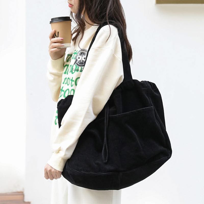 Drawstring Multi-pocket Handbag Women