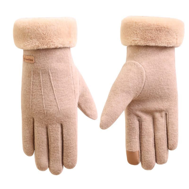 Cashmere full finger gloves women