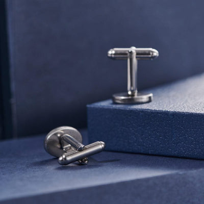 Oval Cross Cufflinks Silver Stainless Steel Shirt Cuff Links For Men Jewelry Accessories - Elanique