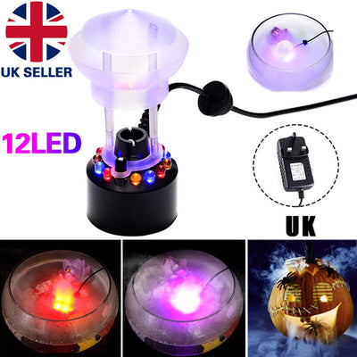 12 LED Ultrasonic Mist Maker Fogger Water Fountain Pond Atomizer Air Humidifier