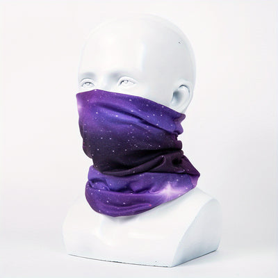 QUALICOS Seamless Sports Scarf - Versatile Neck Gaiter, Headband & Wristband with Vibrant for galaxy & Starry Night Patterns, Unisex All-Season Outdoor Gear for Hiking, Cycling & Fitness, Hiking Accessory, Stylish Headgear, D