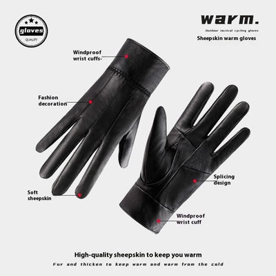 Genuine Leather Gloves For Men Women